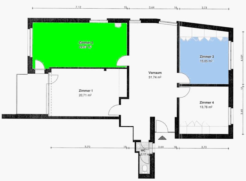ruhig gelegenes Büro/Atelier an schöner und bevorzugter Lage (2)