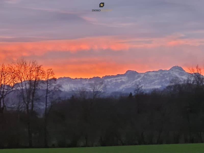 Ausblick auf den Säntis und die Alpen verzaubert zu jeder Jahreszeit.