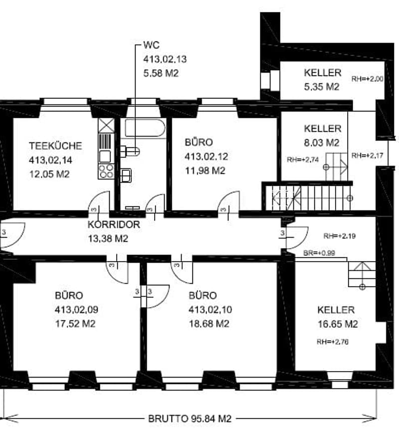 kitchen, 4 bedrooms, 2 bathrooms, balcony