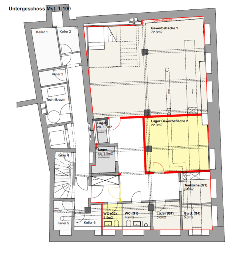 Grundrissplan 1. UG
