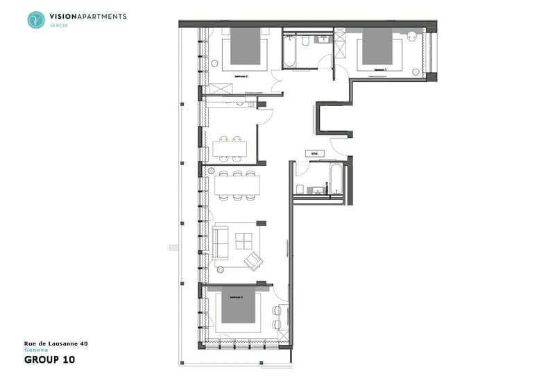 Spacious 4-Room Apartment (3 Bedroom) in Central Geneva – GL702 (5)