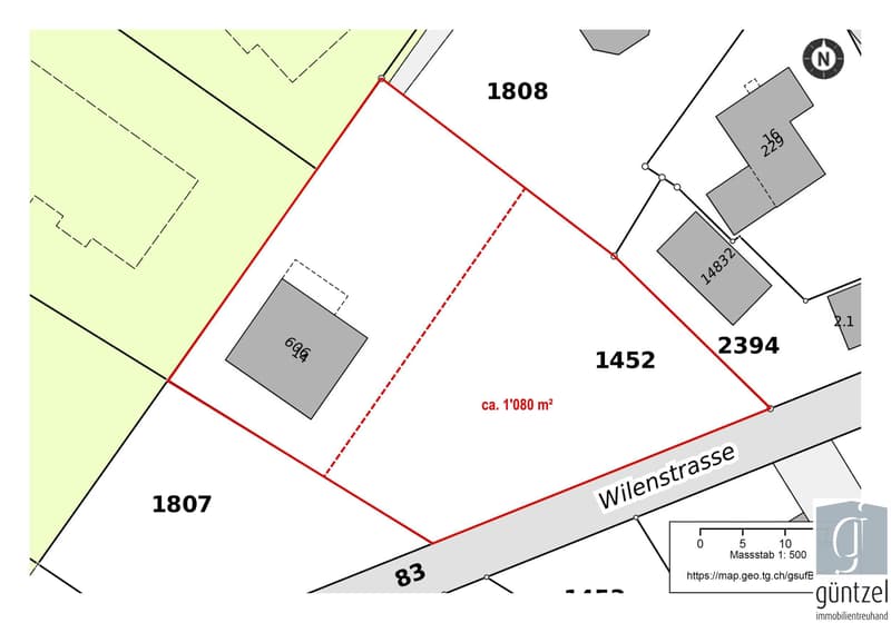 ca. 1080 m² Bauland in Freidorf