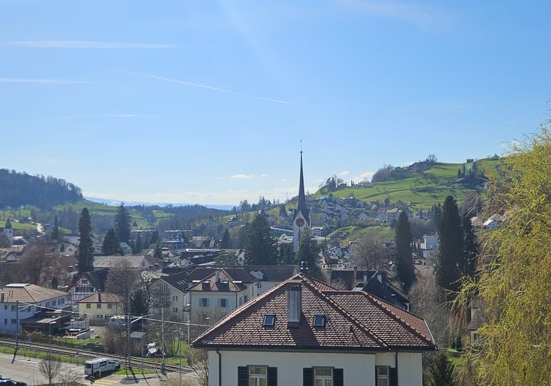 Ausblick nach Südwesten über das Dorf