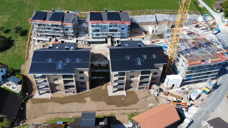 Drohnenaufnahme der Überbauung "Goldig wohnen"