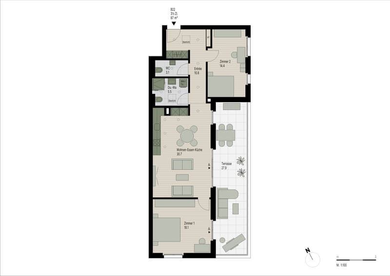 Maintenant prêt à être occupé : Appartement en attique moderne B22 au cœur de Zurich-Affoltern (1)