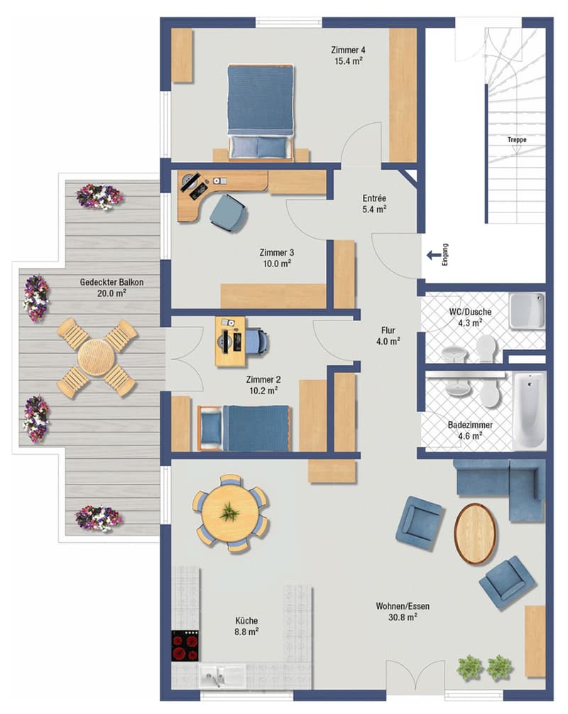 3.5-Zimmer Etagenwohnung mit grossem Balkon  an ruhiger, familienfreundlicher Lage (6)