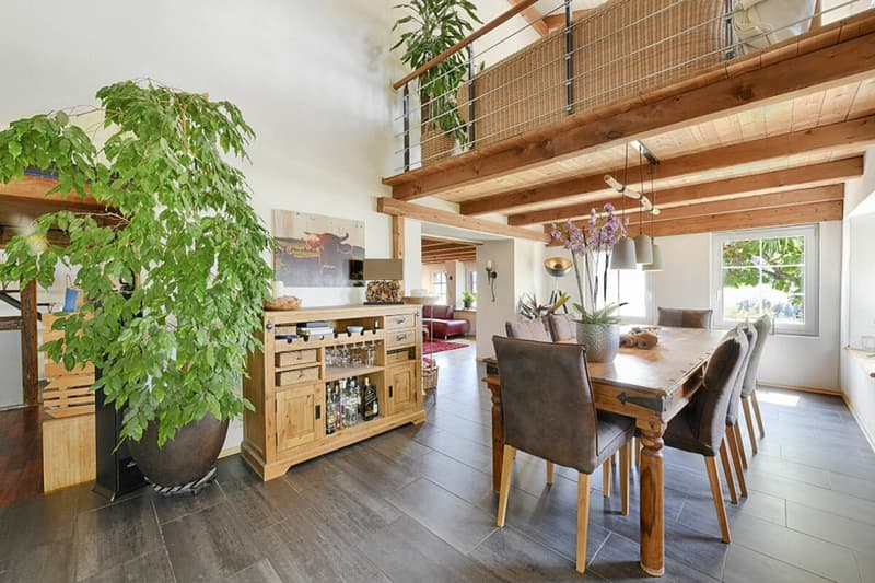 5.5-Zi. Bauernhausteil mit Scheune, viel Umschwung, Weit- und Seesicht (3)