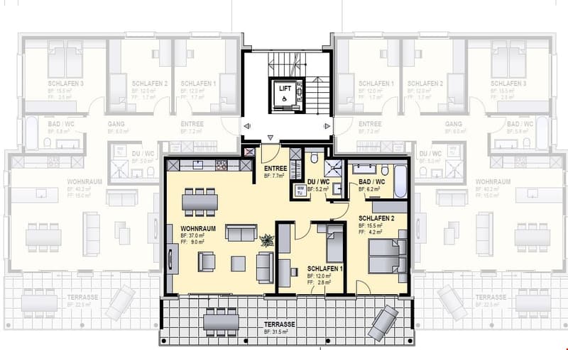 Schöne Wohnung mit grossem Balkon (7)