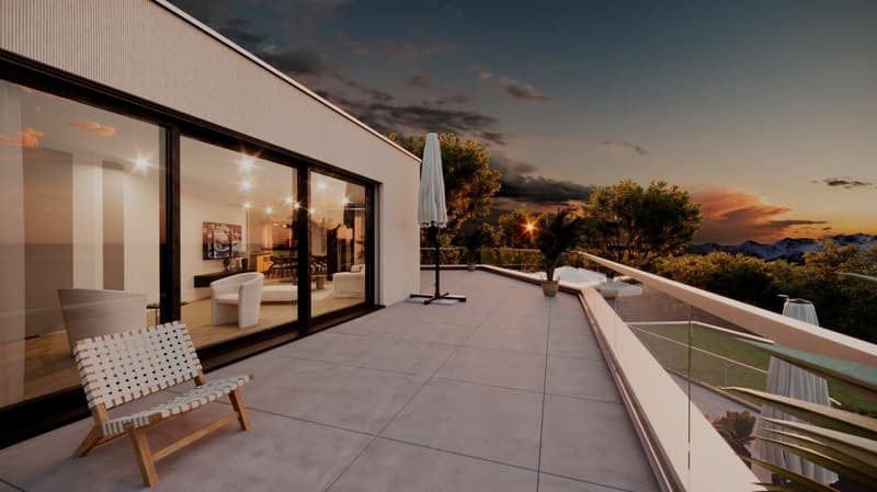 Vivre pour les plus hautes exigences - appartement terrasse 3.5 avec vue imprenable sur les Alpes (5)