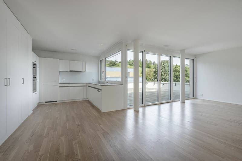 Attikawohnung mit 120 m² Terrasse und unverbautem Blick auf Wald und Weite (2)