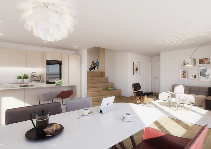 Innenvisualisierung Wohnzimmer Hausteil 1