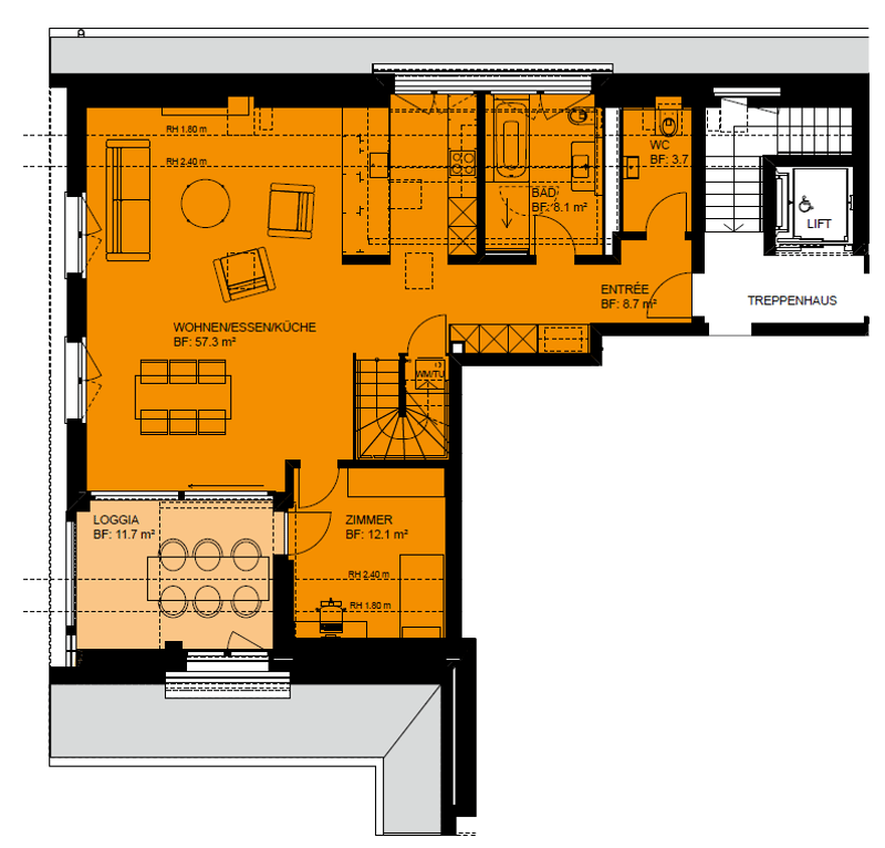 4.5 Zimmer Dach-Maisonette-Eigentumswohnung 1./2. Dachgeschoss (1)