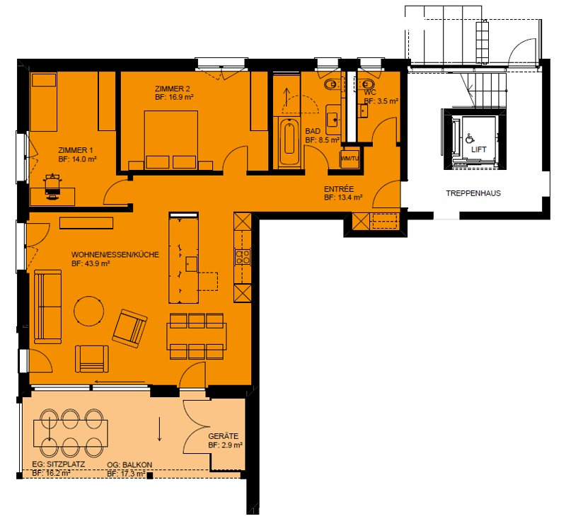 1.5 Zimmer Eigentumswohnung Erdgeschoss (2)