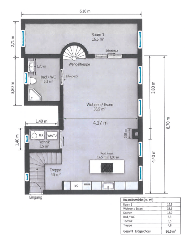 Stilvolle 2.5-Zimmer-Maisonettewohnung mit Dachterrasse in Zürich 8004 (12)
