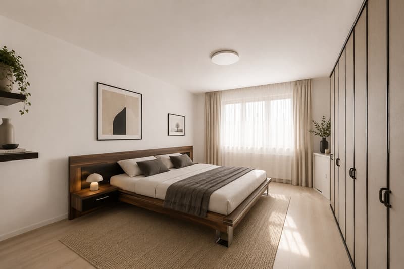 Schlafzimmer mit CHATGPT möbliert
