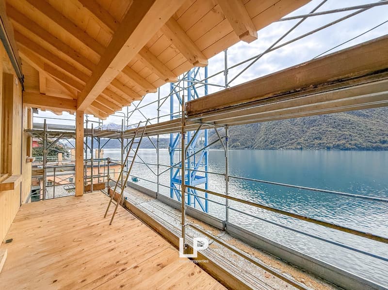 under construction balcony with lake view