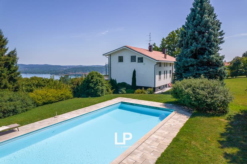 Modern house with a swimming pool in a beautiful location with lake view