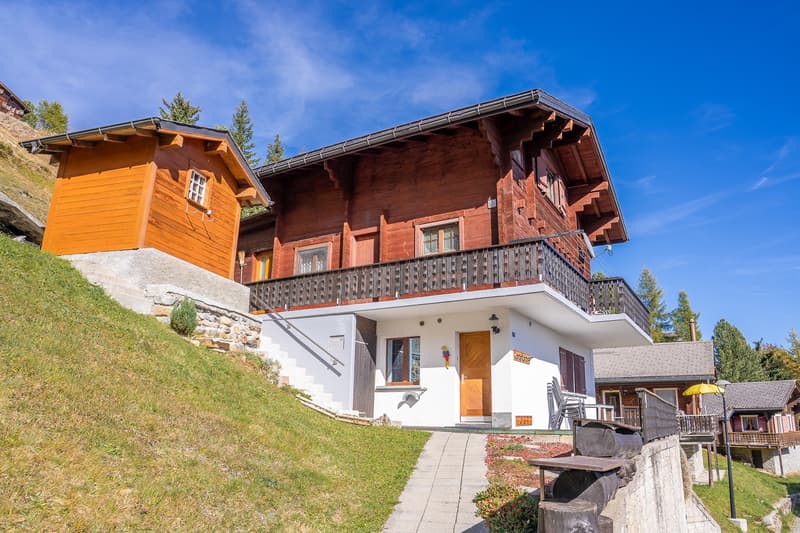 Chalet svizzero autentico in costruzione a blocchi di legno con vista libera e due unità abitative a Riederalp West (32)