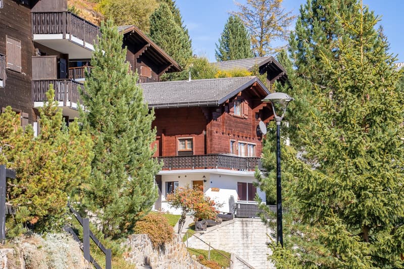 Chalet svizzero autentico in costruzione a blocchi di legno con vista libera e due unità abitative a Riederalp West (6)