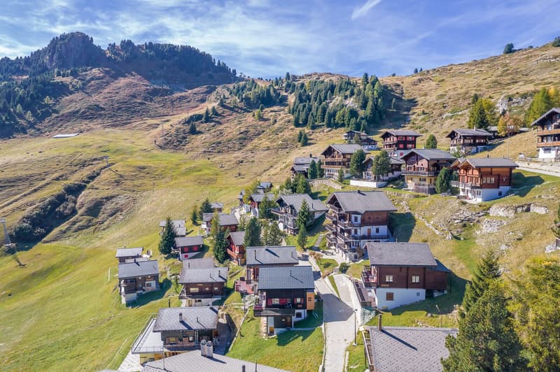 Chalet svizzero autentico in costruzione a blocchi di legno con vista libera e due unità abitative a Riederalp West (4)