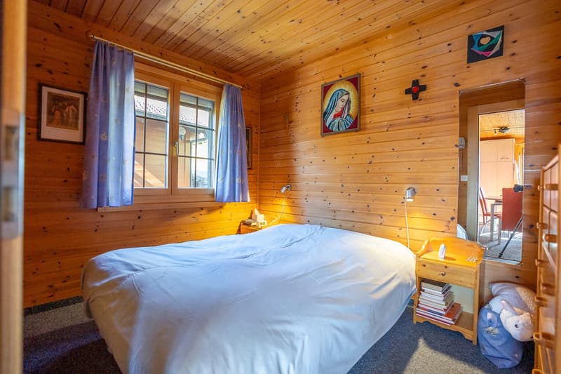 Chalet svizzero autentico in costruzione a blocchi di legno con vista libera e due unità abitative a Riederalp West (15)