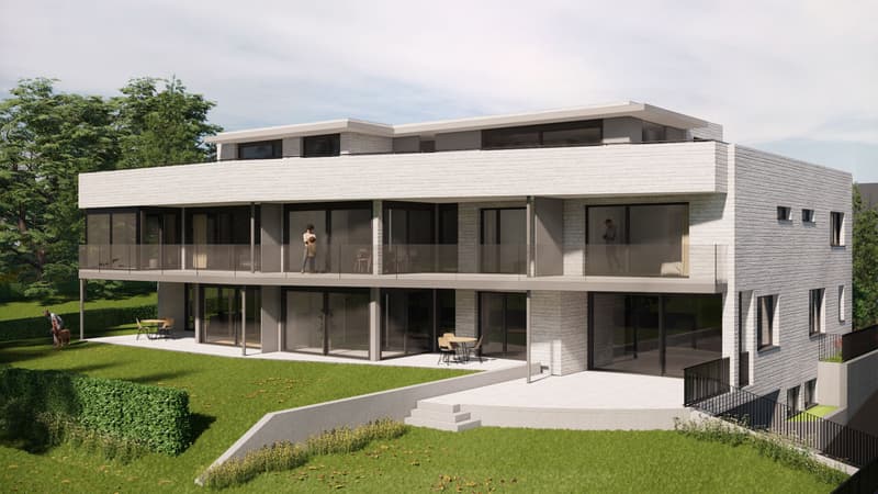 Baustart erfolgt: an bester Aussichtslage in Oberwil 1.5 Zimmer-Wohnung (W4) mit 130 m2 und 23 m2 Balkon (1)