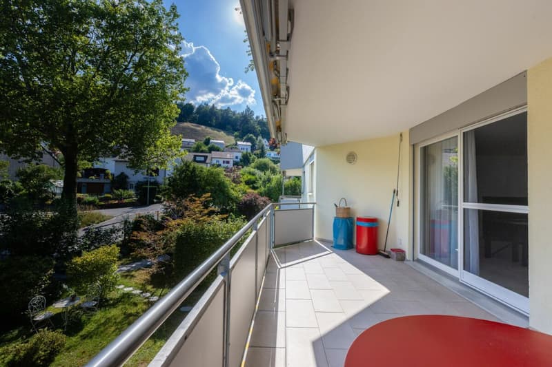 Der Balkon mit 17,5 m2 Fläche