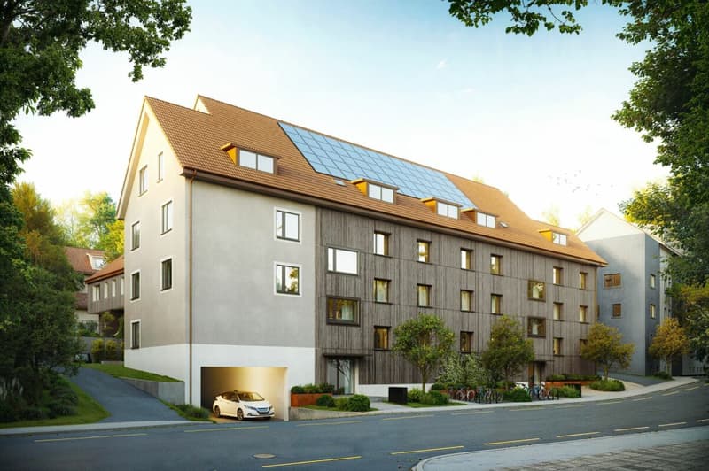 Neubauwohnungen «Am Palmenweg» in Thayngen - 2.5- bis 4.5-Zi.-Eigentumswohnungen mit Echtholzparkett, Fernwärme, Photovoltaik und Tiefgarage. Ab CHF 600'000.-