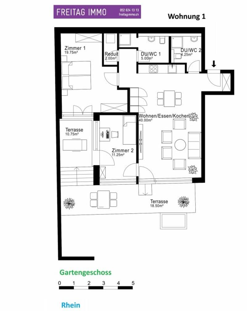 3,5 Zimmerwohnung mit Gartensitzplatz