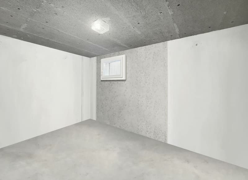 separater Kellerraum mit viel Stauraum und Fenster