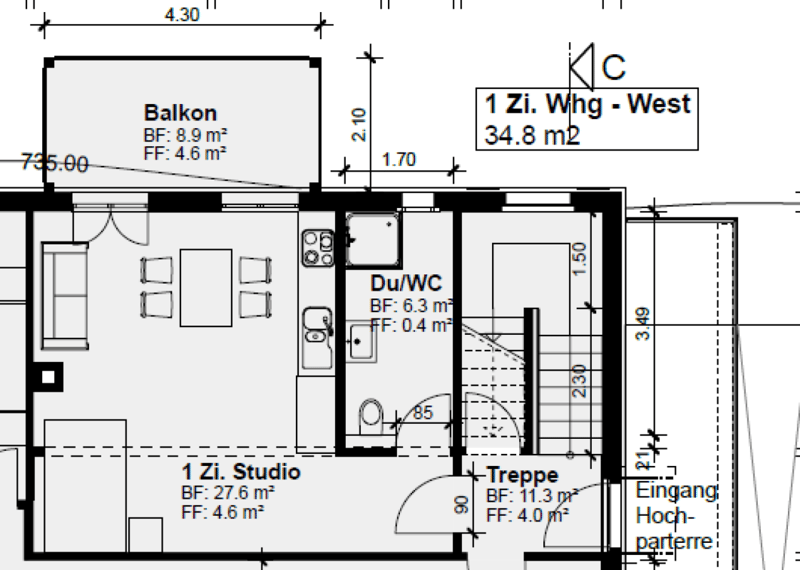 1 Zimmer Wohnung mit Balkon (6)