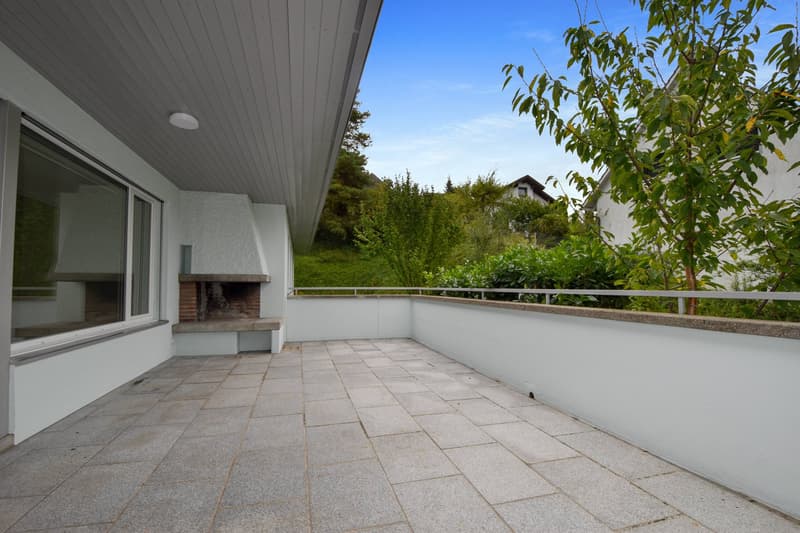 large terrace, fireplace, panoramic views