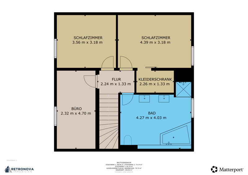 98.06 sqm floor plan, includes 2 bedrooms, living area, bathroom, office, and wardrobe