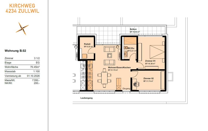Erstvermietung 2 MFH Kirchweg 83 in Zullwil – Modern wohnen im Grünen (2)