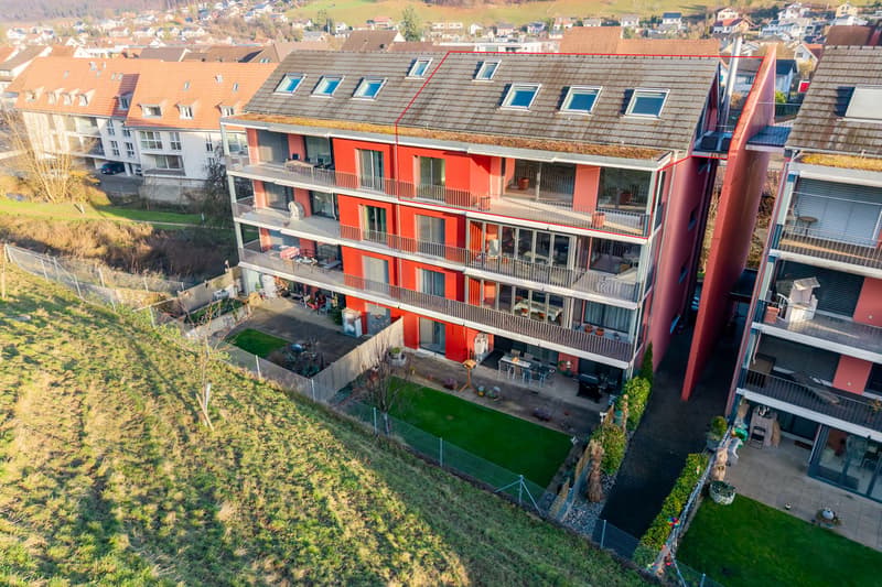Aussenansicht mit Einzeichnung der Wohnung