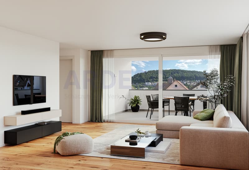 Wohnzimmer / Wohnbereich (Bild aus dem 2.Obergeschoss)