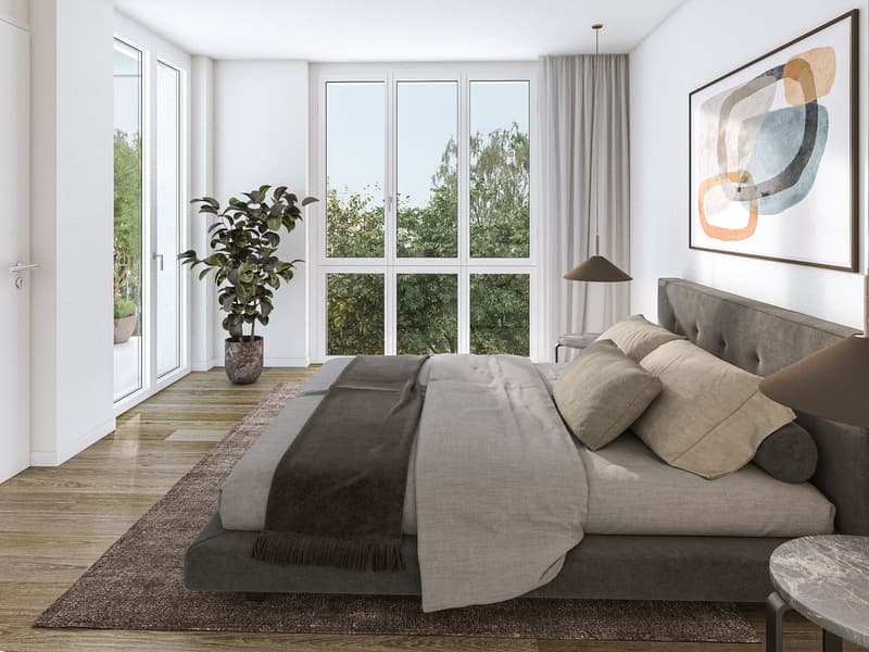 Attika-Neubau-Wohnung mit drei Balkonen und Aussicht in Oberglatt (1)