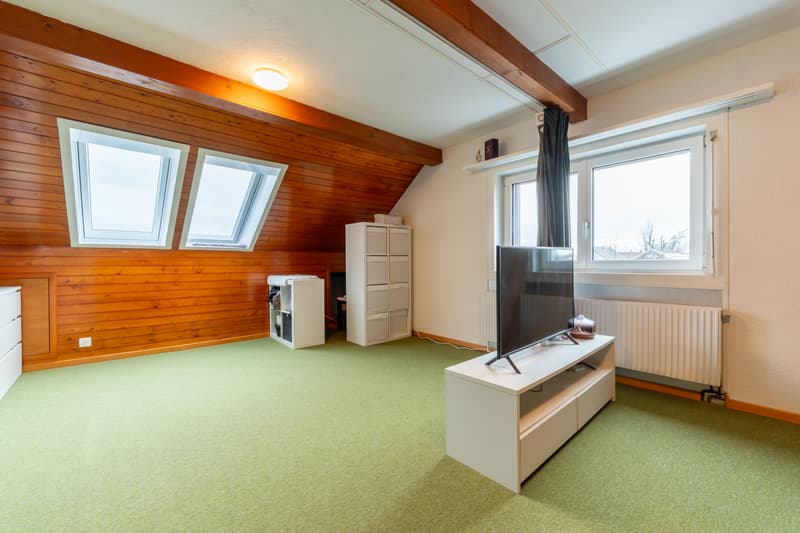 Einliegerwohnung, Dachgeschoss / Heimeliges Wohnzimmer mit Dachschräge