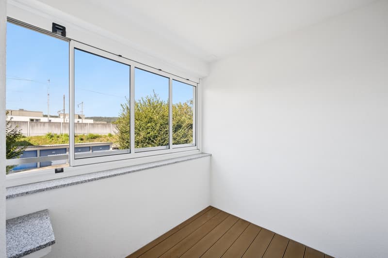 Verglaster Balkon