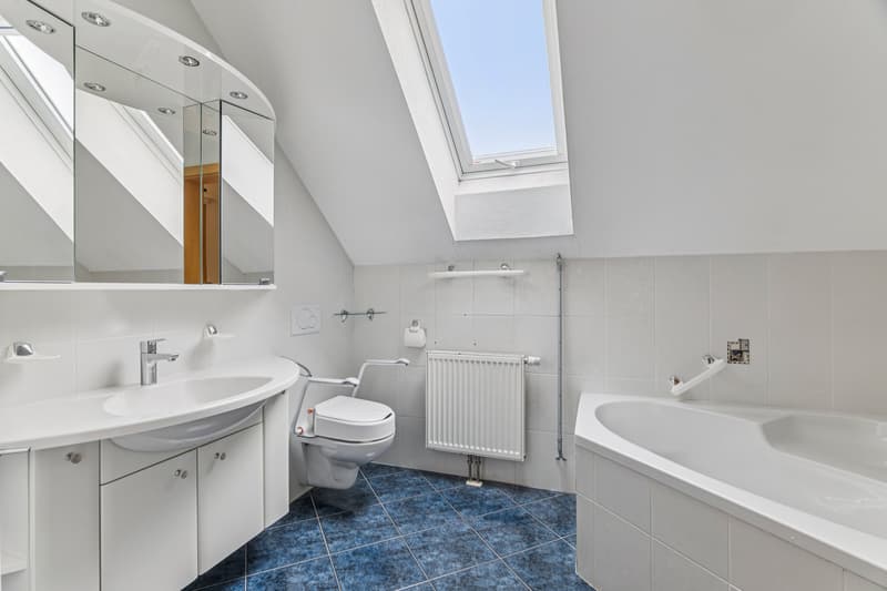 Badezimmer mit Badewanne und zusätzlicher Dusche