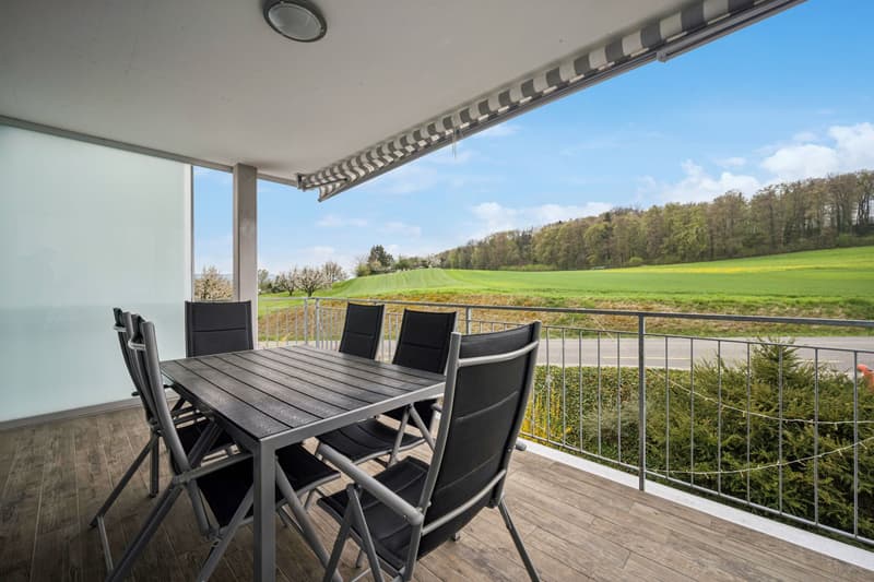 Balkon mit Sicht ins Grüne