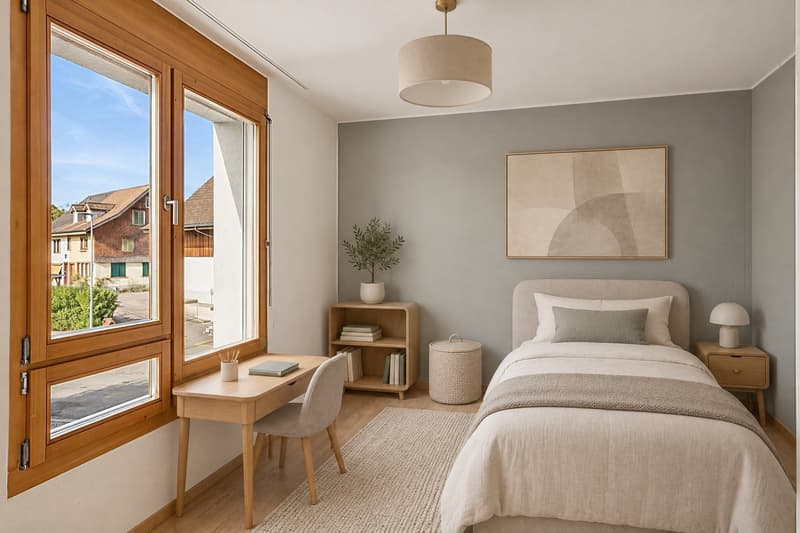 Elegantes, kleines Zimmer mit Fenster