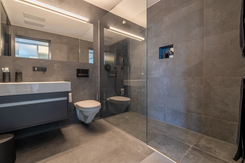 Modernes Badezimmer mit grosszügigem Duschbereich