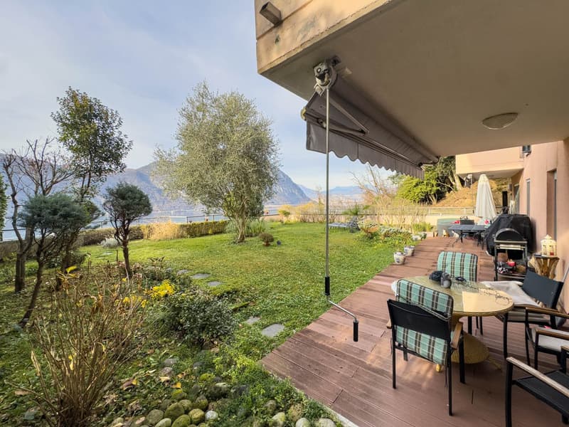 Appartamento vista lago con giardino a Bissone (9)