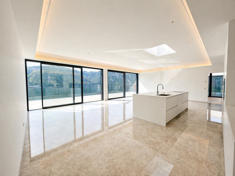 Attico di lusso 4.5 locali vista lago a Bissone (1)