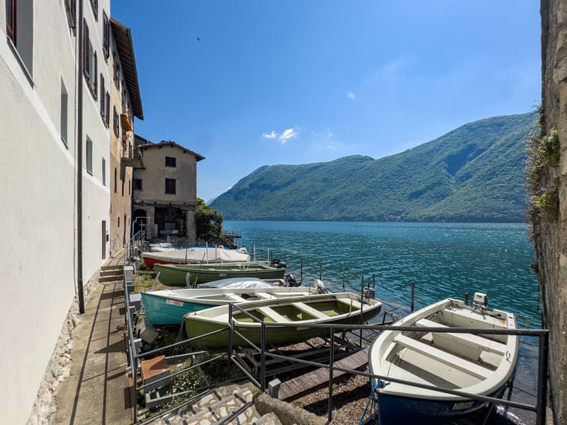 Casa fronte lago da ristrutturare e con progetto approvato a Gandria (6)