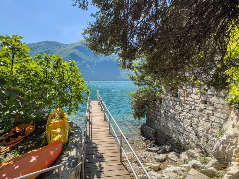 Casa fronte lago da ristrutturare e con progetto approvato a Gandria (5)