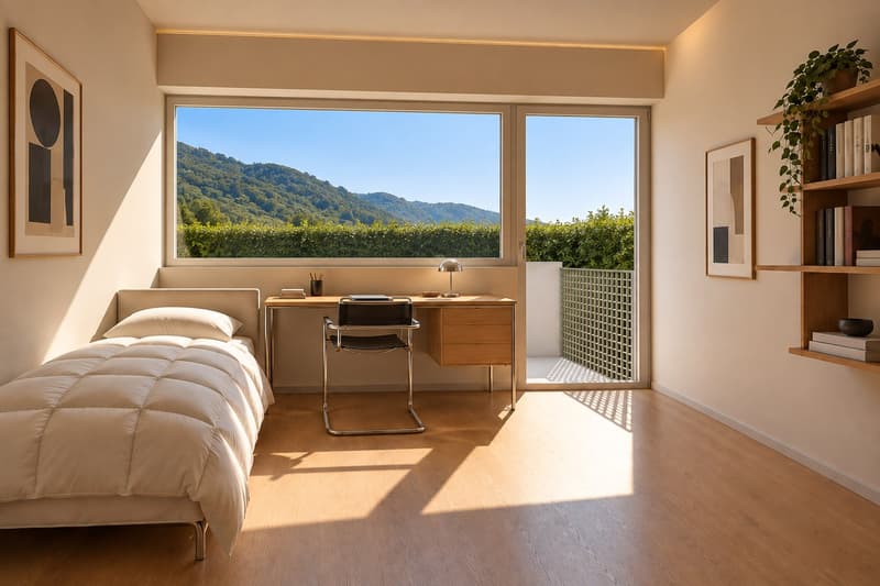 Moderna casa contigua con giardino a Villa Luganese (3)