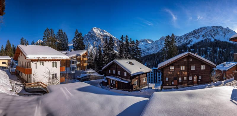 Aussicht vom Haus im Winter