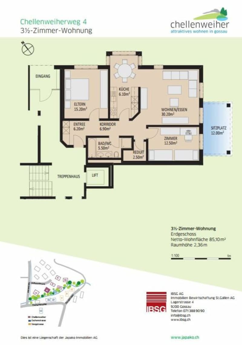 Idyllische Sitzplatzwohnung mit Sicht auf Weiher (7)